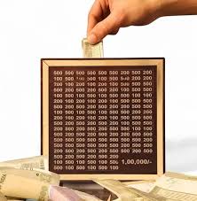Sundhi Wooden Money Saver Box Wooden Piggy Bank 100000 Money Bank Box Coin Bank (Brown)